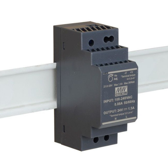 Alimentation MeanWell HDR-30-24 | Bloc DIN 24V 30W | Pour Automatisation Et Domotique