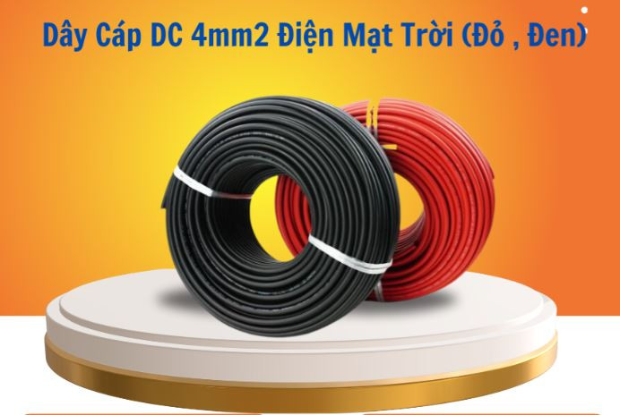 Dây cáp điện mặt trời DC 4mm2 màu đen